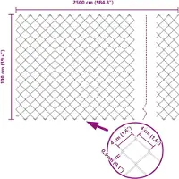 vidaXL Maschendrahtzaun 25 x 1 m Stahl Grau