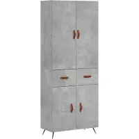 vidaXL Highboard Betongrau 69,5x34x180 cm Holzwerkstoff