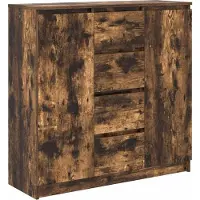 vidaXL Sideboard mit Schubladen Räuchereiche 100,5x35x98,5 cm