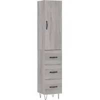 vidaXL Highboard Grau Sonoma 34,5x34x180 cm Holzwerkstoff