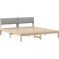vidaXL Bettgestell Braun und hellgrau 180 x 200 cm Massivholz Kiefer