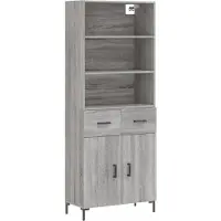 vidaXL Highboard Grau Sonoma 69,5x34x180 cm Holzwerkstoff