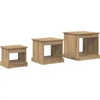 vidaXL Couchtisch 3 stk. Artisan-Eiche 48 x 45 x 45 cm Holzwerkstoff