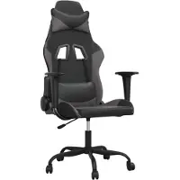 vidaXL Gaming-Stuhl Schwarz und Grau Kunstleder