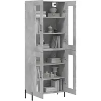 vidaXL Highboard Betongrau 69,5x34x180 cm Holzwerkstoff