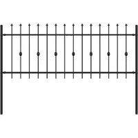 vidaXL Spießzaun ASTEN 200 x 130 cm Pulverbeschichteter Stahl Schwarz