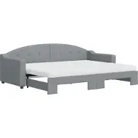 vidaXL Tagesbett Ausziehbar mit Matratze Hellgrau 80x200 cm Stoff