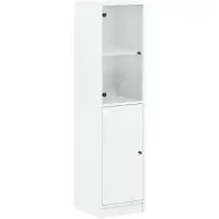vidaXL Highboard mit Glastür Weiß 35x37x142 cm