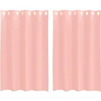 vidaXL Voile Vorhänge mit Ösen 2 Stk. Rosa 140x175 cm