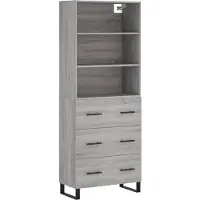 vidaXL Highboard Grau Sonoma 69,5x34x180 cm Holzwerkstoff