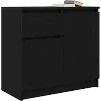 vidaXL Sideboard mit Schublade Schwarz Eichen-Optik 71x35x65 cm