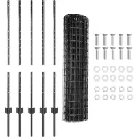 vidaXL Euro-Zaun mit Pfosten 10 x 1 m PVC-beschichteter Stahl Grau