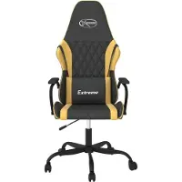 vidaXL Gaming-Stuhl Schwarz und Golden Kunstleder