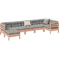 vidaXL 7-tlg. Garten-Sofagarnitur mit Kissen Massivholz Douglasie