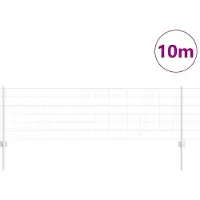 vidaXL Euro-Zaun mit Pfosten 10 x 0,6 m Verzinkter Stahl Silber Netz