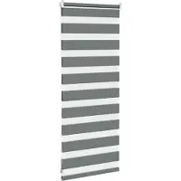 vidaXL Doppelrollo Dunkelgrau 60x100 cm Stoffbreite 55,9 cm Polyester