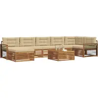 vidaXL Outdoor-Sofagarnitur 8 Stk. Natur und Beige