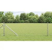 vidaXL Maschendrahtzaun mit Stacheln 25 x 0,8 m Verzinkter Stahl Netz