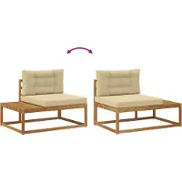 vidaXL Outdoor-Sofagarnitur 6 stk. Natur und Beige