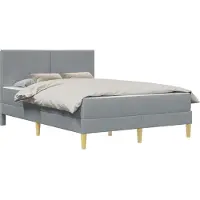 vidaXL Bettrahmen Hellgrau 140 x 190 cm Polyester