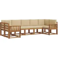 vidaXL Outdoor-Sofagarnitur 7 stk. Natur und Beige