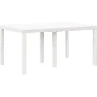 vidaXL Gartentisch Weiß 150 x 100 x 73 cm Poly-Rattan