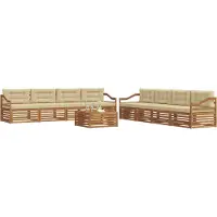 vidaXL Outdoor-Sofagarnitur 9 stk. Natur und Beige