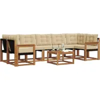 vidaXL Outdoor-Sofagarnitur 8 stk. Natur und Beige