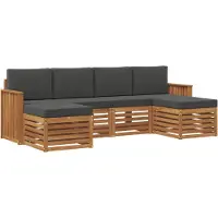 vidaXL Sofagarnituren 6 pcs Natur und Anthrazit Massivholz Akazie