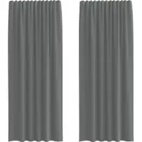 vidaXL Voile Vorhänge mit Stangentaschen 2 Stk. Dunkelgrau