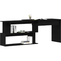 vidaXL Schreibtisch Schwarz Eichen-Optik Holzwerkstoff