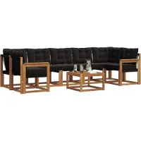 vidaXL Outdoor-Sofagarnitur 8 Stk. Natürlich und Schwarz