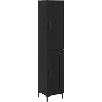 vidaXL Highboard Schwarz Eichen-Optik 34,5 x 34 x 180 cm Holzwerkstoff