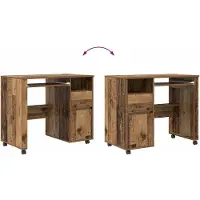vidaXL Tisch mit Rädern Altholz Holzwerkstoff 91 x 50 x 77 cm