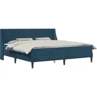 vidaXL Bettgestell mit Matratze mit Matratze Blau 200 x 200 cm Samt