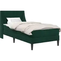 vidaXL Bettgestell mit Matratze Dunkelgrün 100 x 200 cm Samt