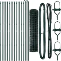 vidaXL Bodenmontierter Euro-Zaun 25 x 1,2 m PVC-beschichteter Stahl