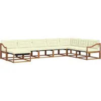 vidaXL Outdoor-Sofagarnitur mit Kissen 8 pcs Natur und Creme