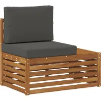 vidaXL Outdoor-Sofagarnitur mit Kissen 7 Stück Natur und Anthrazit