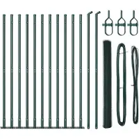 vidaXL Sechseckzaun mit Betonsockel 25 x 1,5 m PVC-beschichteter Stahl