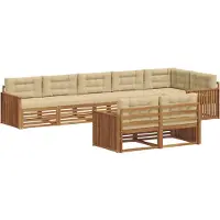 vidaXL Outdoor-Sofagarnitur 8 Stk. Natur und Beige