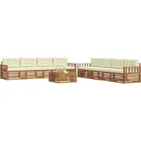 vidaXL Outdoor-Sofagarnitur 9 stk. Natur und Creme