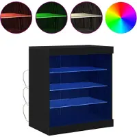vidaXL LED-Sideboard Schwarz Eichen-Optik 60,5 x 37 x 67 cm