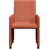 vidaXL Esszimmerstühle mit Rollen 2 stk. Cordstoff Rot orange