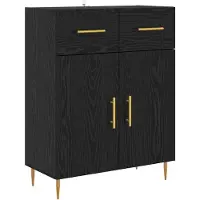 vidaXL Highboard Schwarz Eichen-Optik 69,5 x 34 x 180 cm Holzwerkstoff