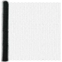 vidaXL Sechseckzaun mit Betonsockel 25 x 1,4 m PVC-beschichteter Stahl