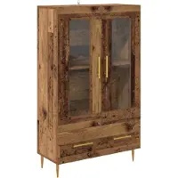 vidaXL Highboard Altholz 69,5 x 31 x 115 cm Engineered Wood und Glas