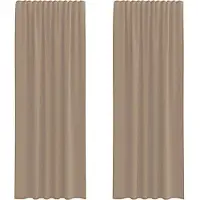 vidaXL Voile Vorhänge mit Stangentaschen 2 Stk. Hellbraun