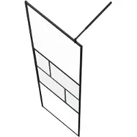 vidaXL Walk-in Duschwand Schwarz 90 x 195 x 0,5 cm Glas und Aluminium