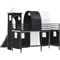 vidaXL Kinderloftbett Uni Schwarz 100 x 190 cm Metall